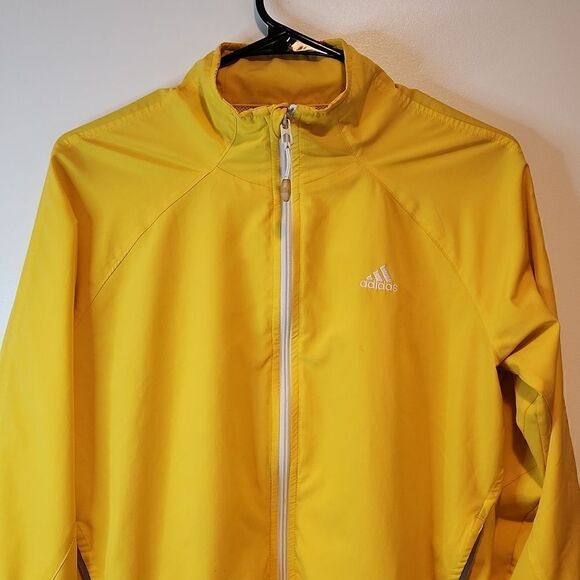 Adidas Sample Full Zip Windbreaker Track Jacket RARE Y2K Men's Size Med Yellow - Picture 4 of 16